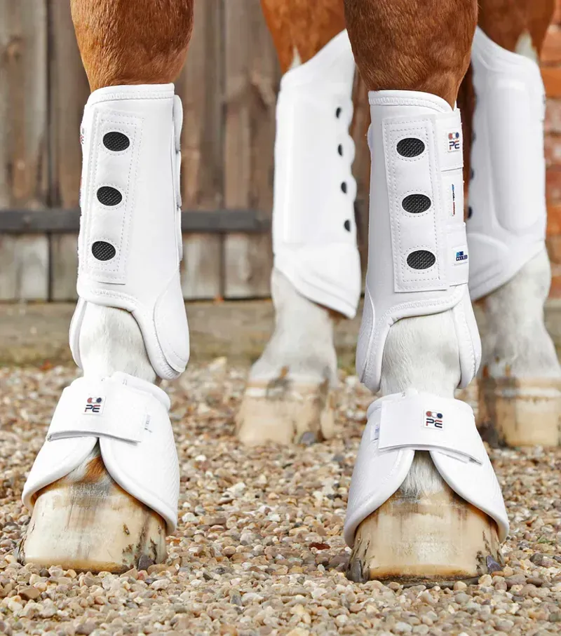 Premier Equine Carbon Tech Air Cooled Eventing Boots in White-1