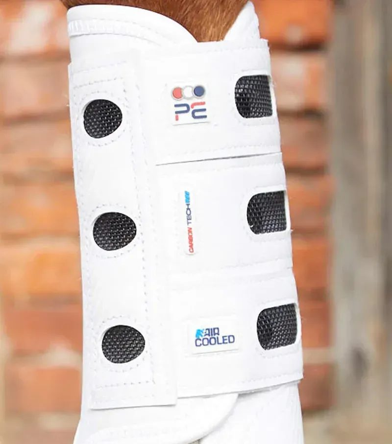 Premier Equine Carbon Tech Air Cooled Eventing Boots in White-3