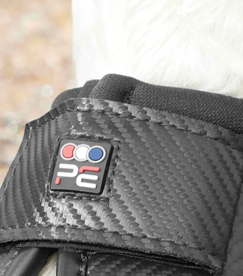 Premier Equine Carbon Tech Kevlar No-Turn Over Reach Boots in Black-2