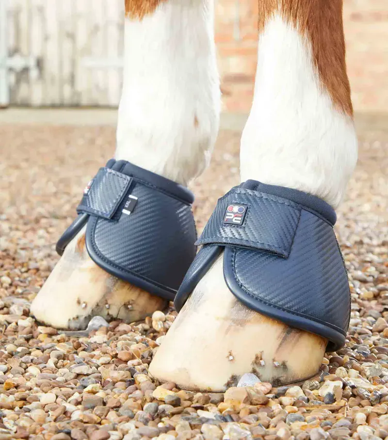 Premier Equine Carbon Tech Kevlar No-Turn Over Reach Boots in Navy