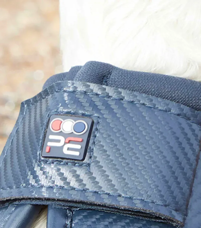 Premier Equine Carbon Tech Kevlar No-Turn Over Reach Boots in Navy-2