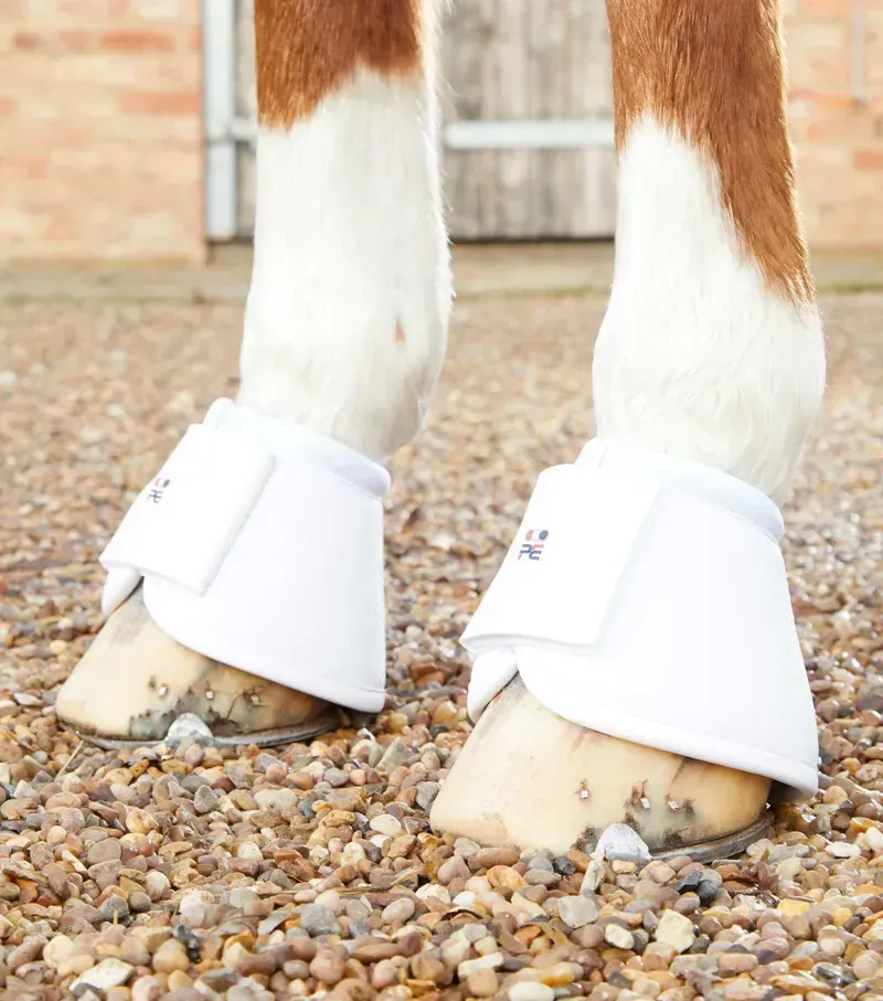 Premier Equine Carbon Wrap Over Reach Boots in White