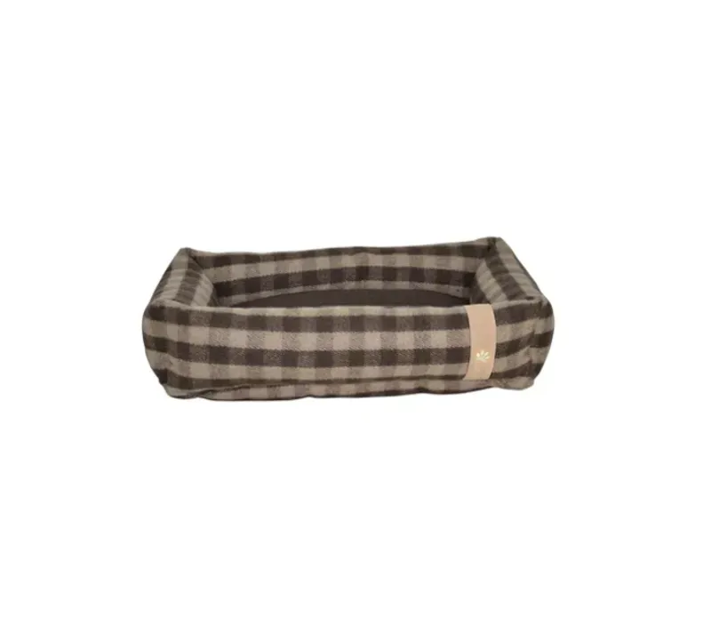 Companion Accessories Country Snuggle Dog Bed in Chocolate Check