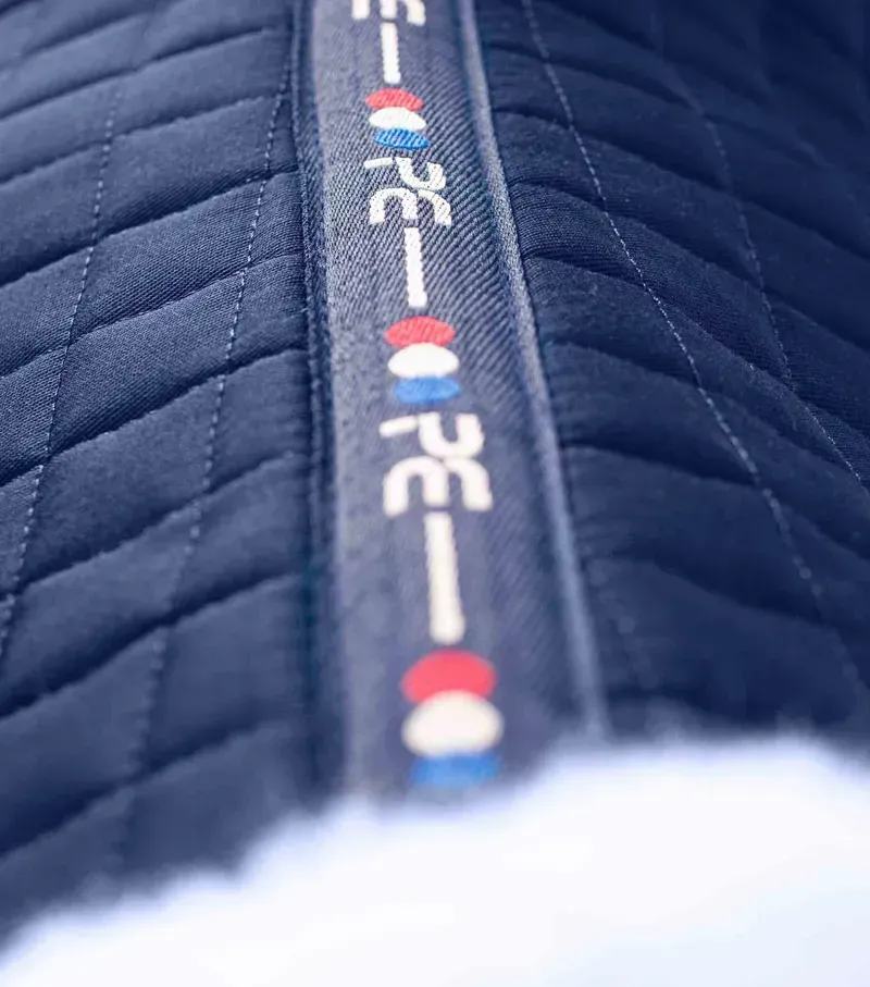 Premier Equine Close Contact Merino Wool European Dressage Square in Navy/Cream-4