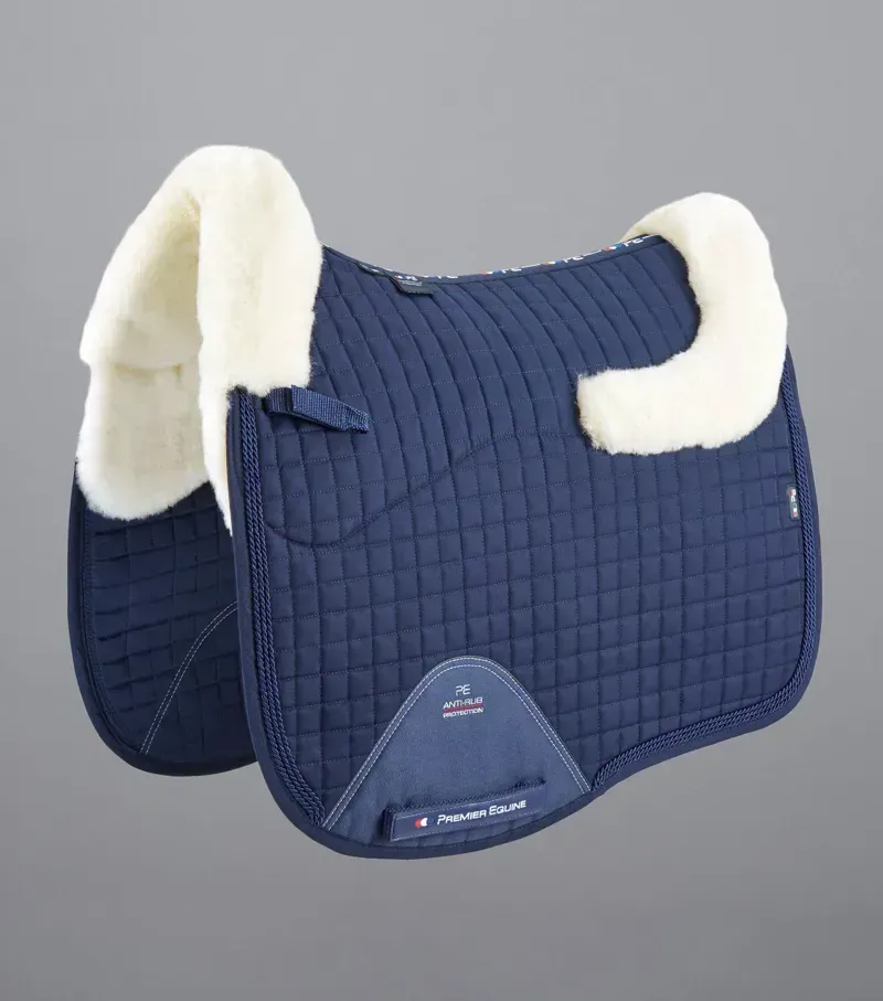 Premier Equine Close Contact Merino Wool European Dressage Square in Navy/Cream