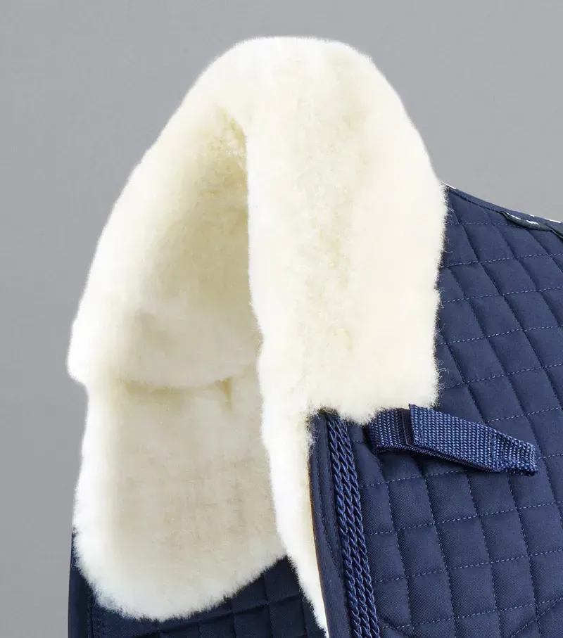 Premier Equine Close Contact Merino Wool European Dressage Square in Navy/Cream-2