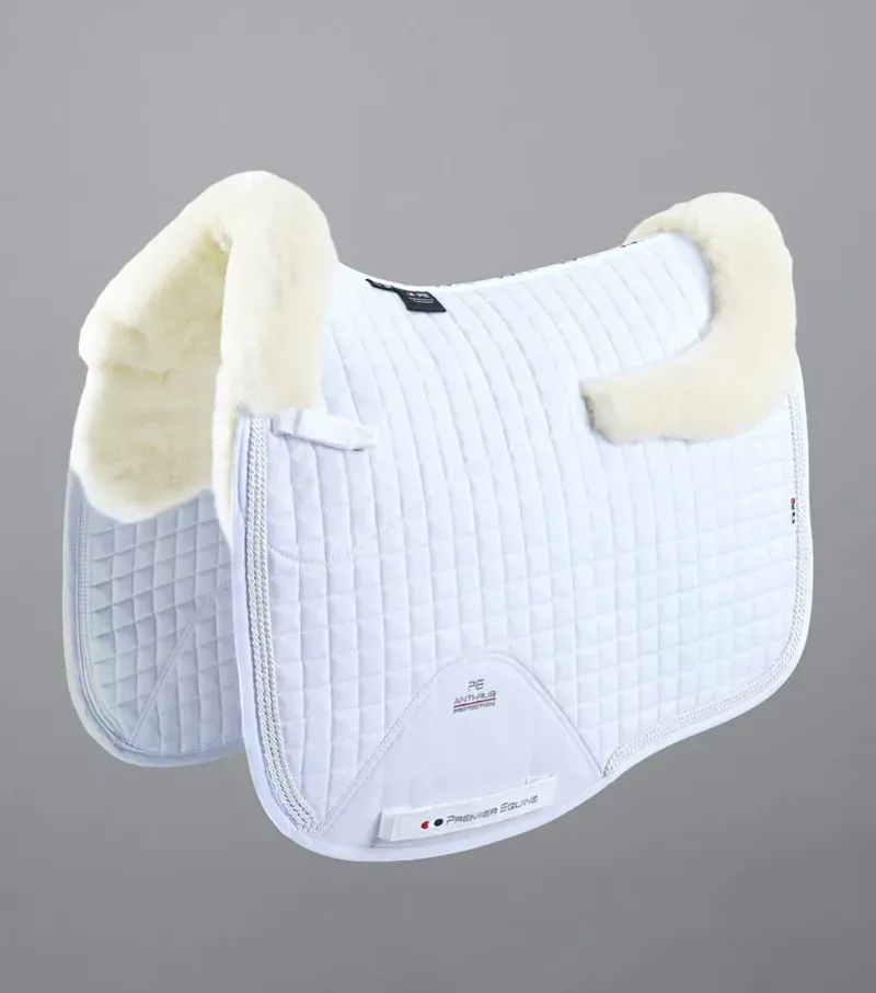 Premier Equine Close Contact Merino Wool European Dressage Square in White/Cream