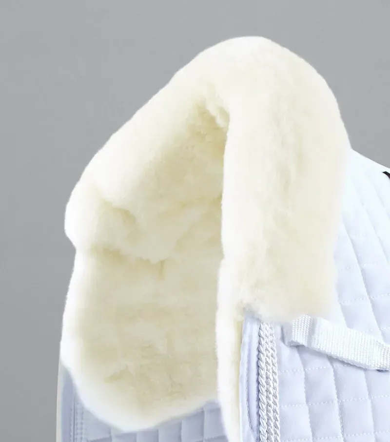 Premier Equine Close Contact Merino Wool European Dressage Square in White/Cream-2