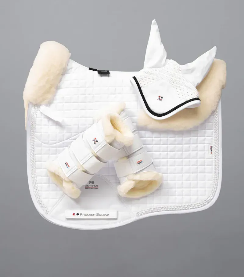 Premier Equine Close Contact Merino Wool European Dressage Square in White/Cream-1