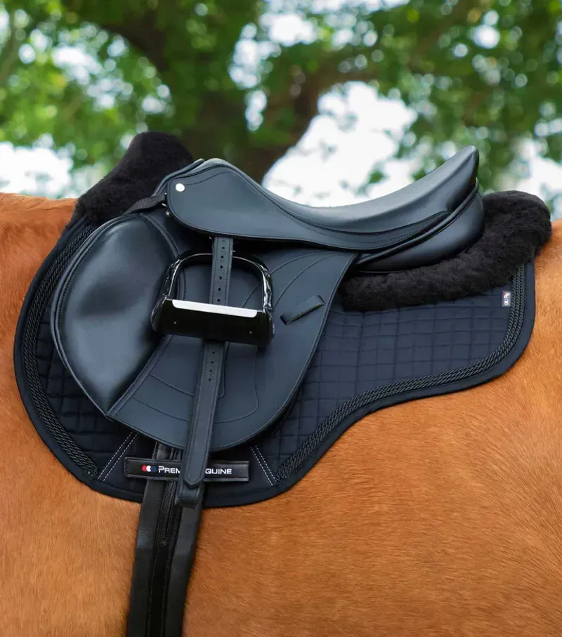 Premier Equine Close Contact Merino Wool European GP/Jump Square in Black-1