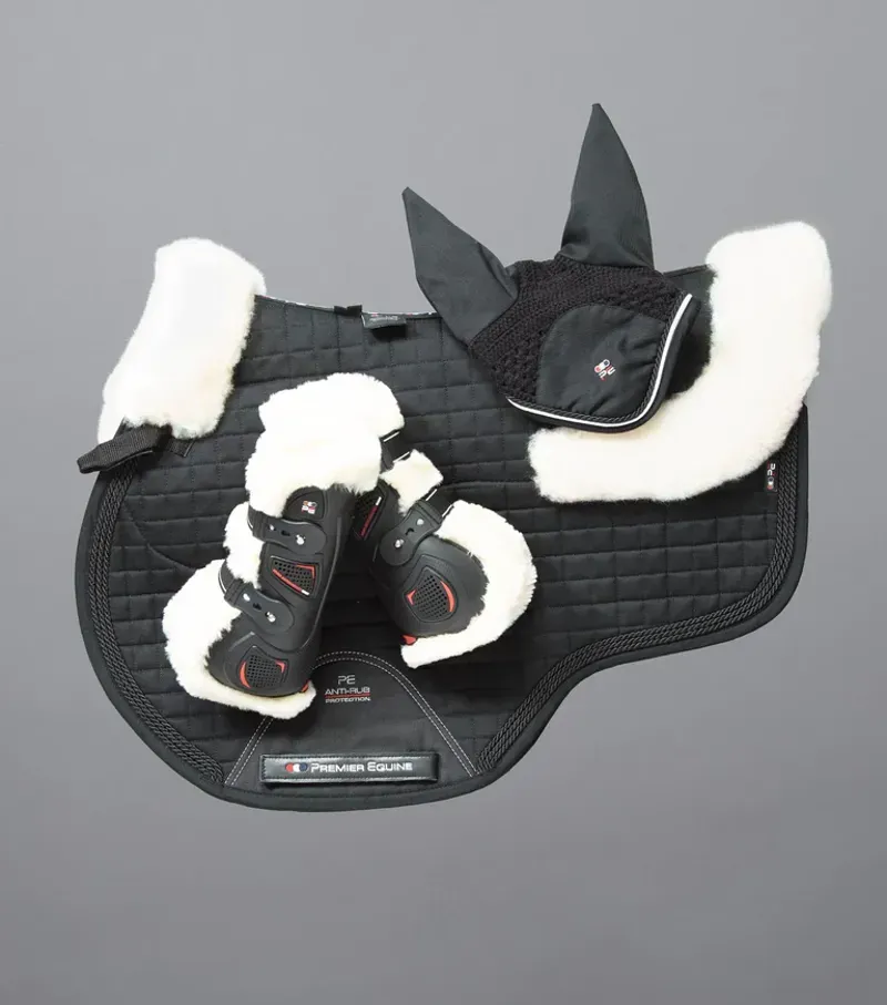 Premier Equine Close Contact Merino Wool European GP/Jump Square in Black-1