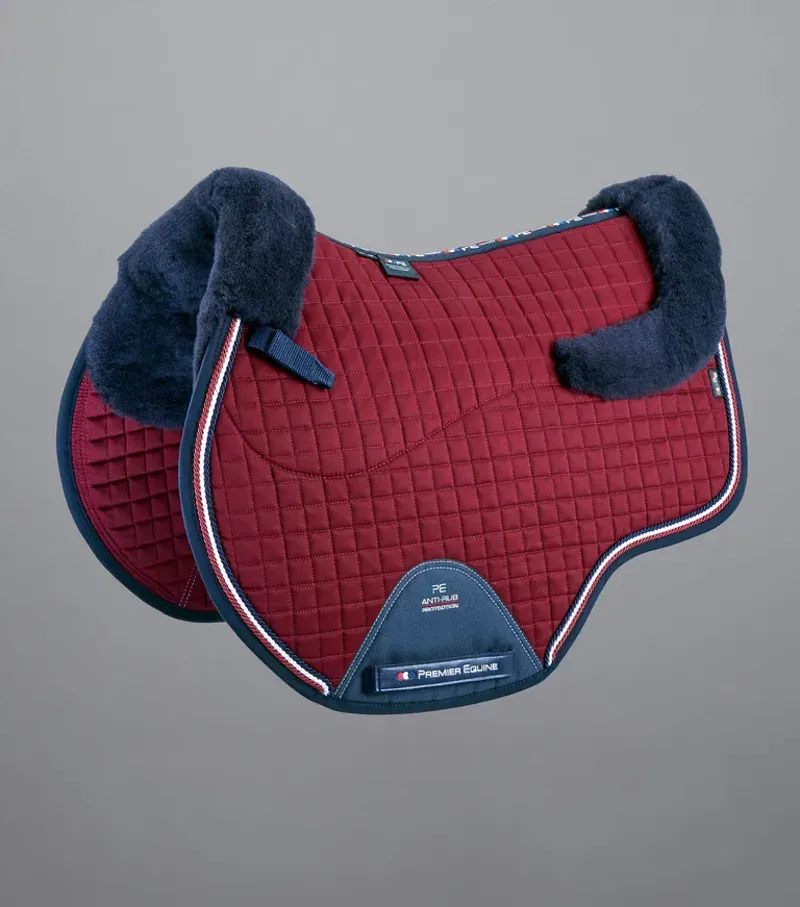 Premier Equine Close Contact Merino Wool European GP/Jump Square in Burgundy
