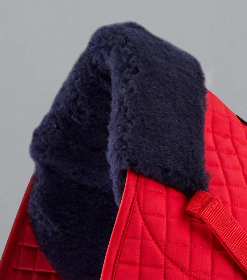 Premier Equine Merino Wool GP/Jump Numnah in Red/Navy Wool-1