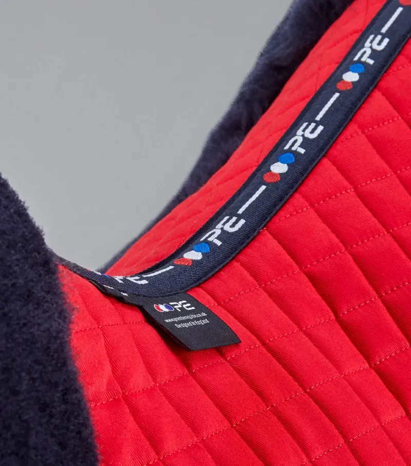 Premier Equine Merino Wool GP/Jump Numnah in Red/Navy Wool-2