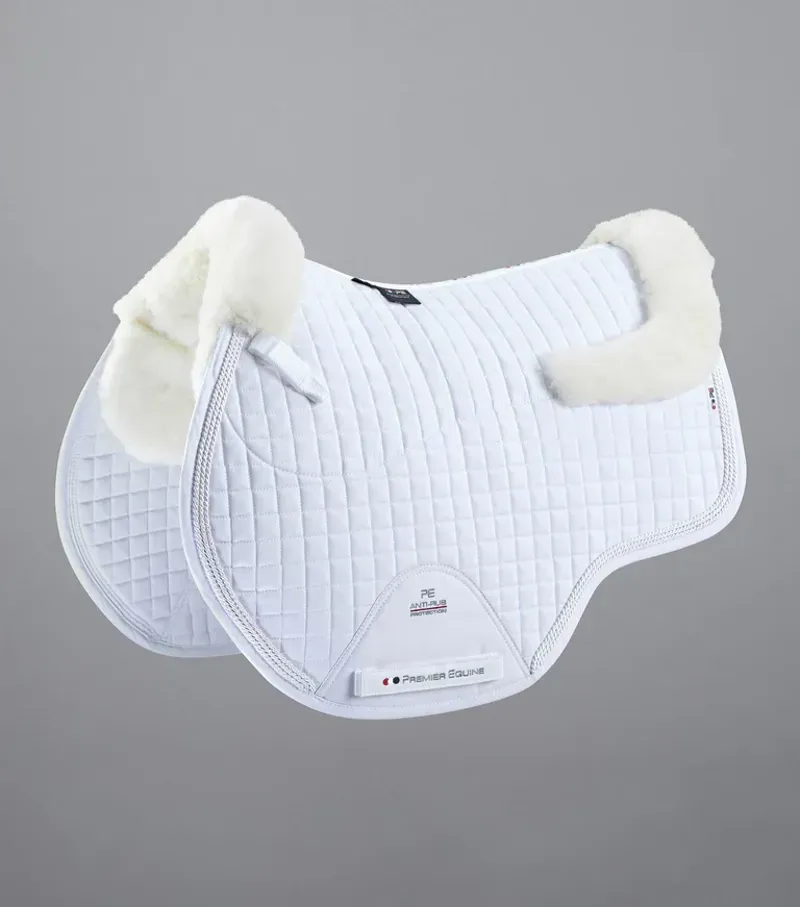 Premier Equine Close Contact Merino Wool European GP/Jump Square in White/Natural