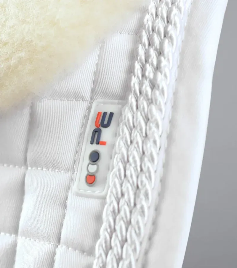 Premier Equine Close Contact Merino Wool European GP/Jump Square in White/Natural-3