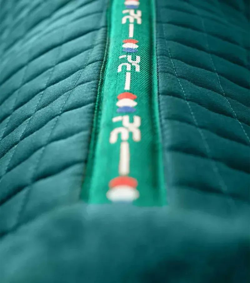 Premier Equine Close Contact Merino Wool European GP/Jump Square in Green/Green-5
