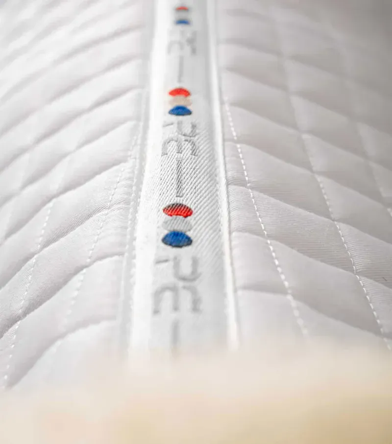 Premier Equine Close Contact Merino Wool European GP/Jump Square in White/Natural-5