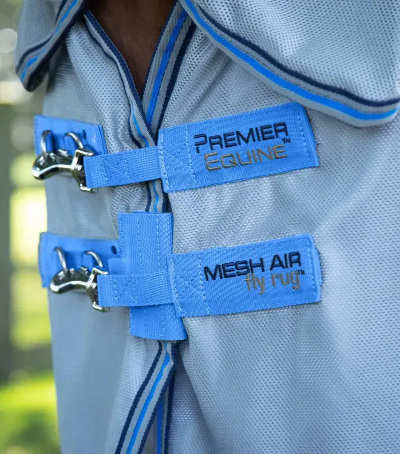 Premier Equine Combo Mesh Air Fly Rug With Surcingles in Blue-2