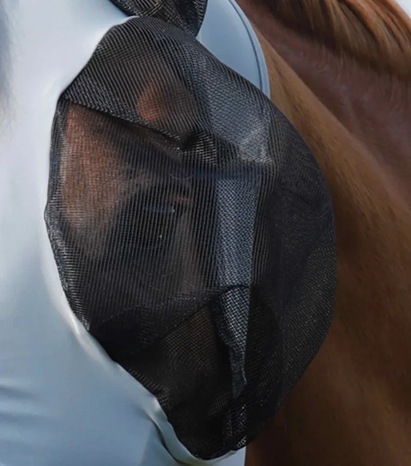 Premier Equine Comfort Tech Lycra Fly Mask - Grey-2
