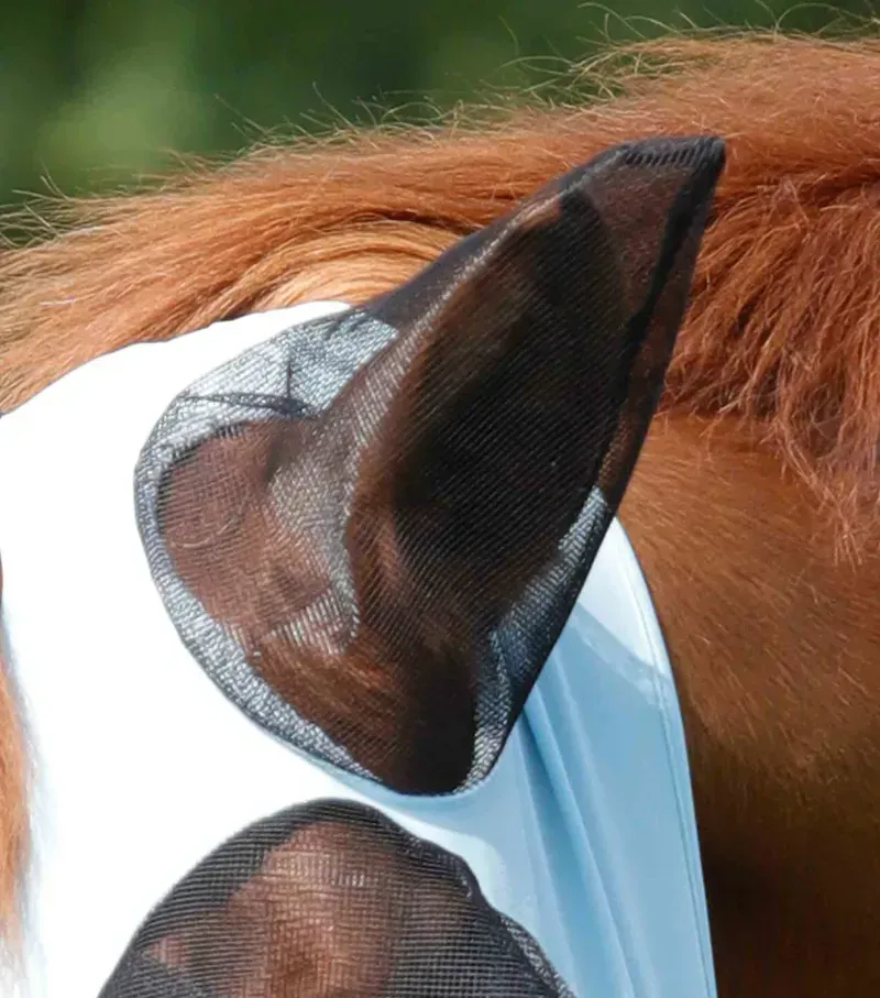 Premier Equine Comfort Tech Lycra Fly Mask Xtra in Blue-2