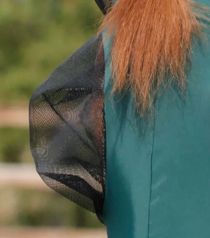 Premier Equine Comfort Tech Lycra Fly Mask Xtra in Green-2