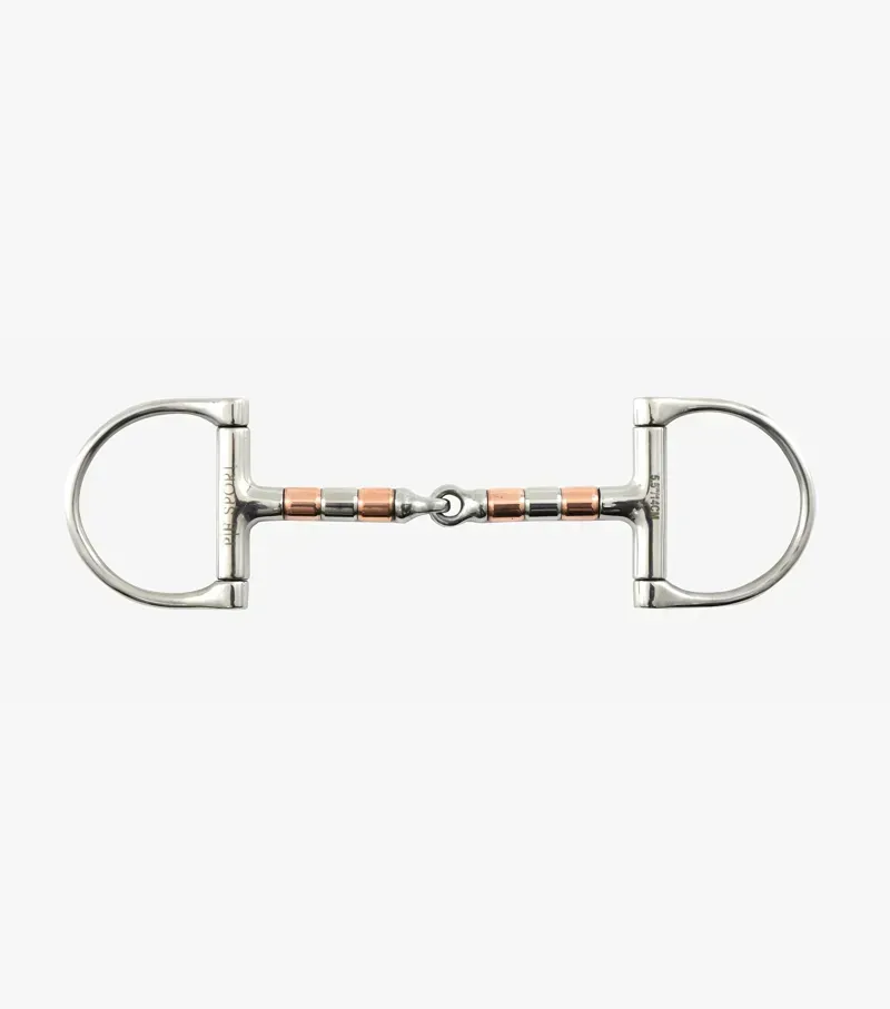 Premier Equine Copper Roller Mouth Dee Bit in Silver