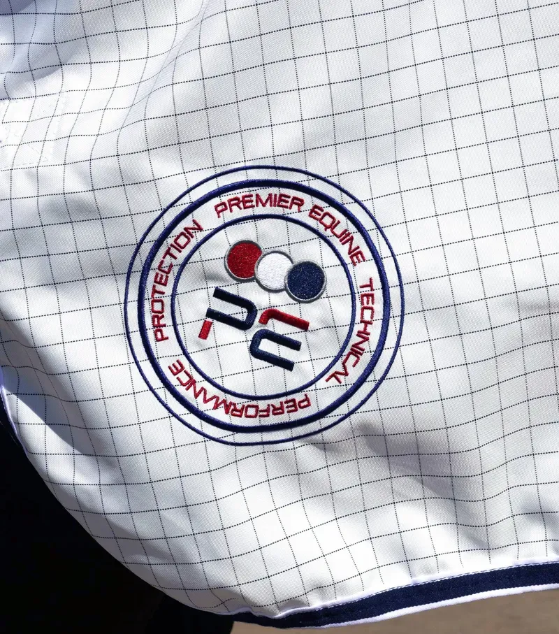 Cotone Stable Sheet With Neck Cover / White/Navy Check 6'9-4