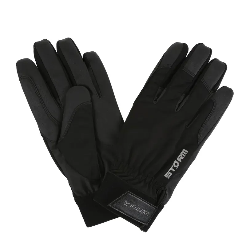 Equetech Childs Storm Waterproof Riding Gloves in Black-1