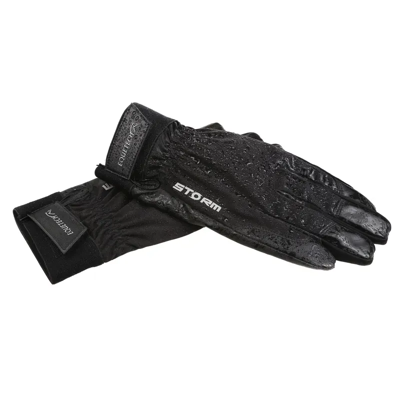 Equetech Childs Storm Waterproof Riding Gloves in Black