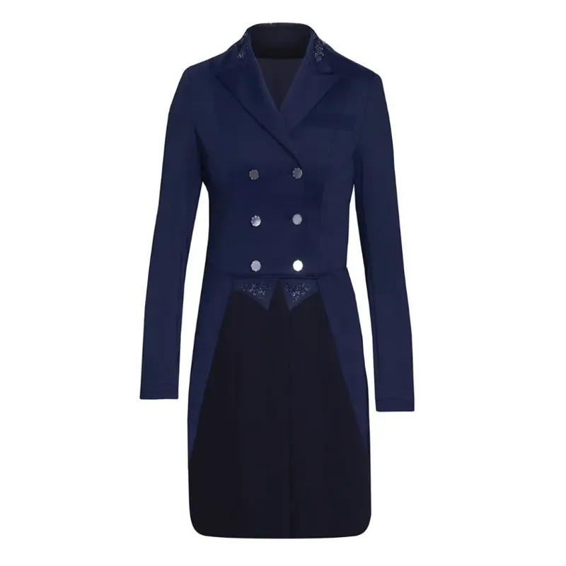 Equetech Premiere Crystal Dressage Tailcoat in Navy/Silver