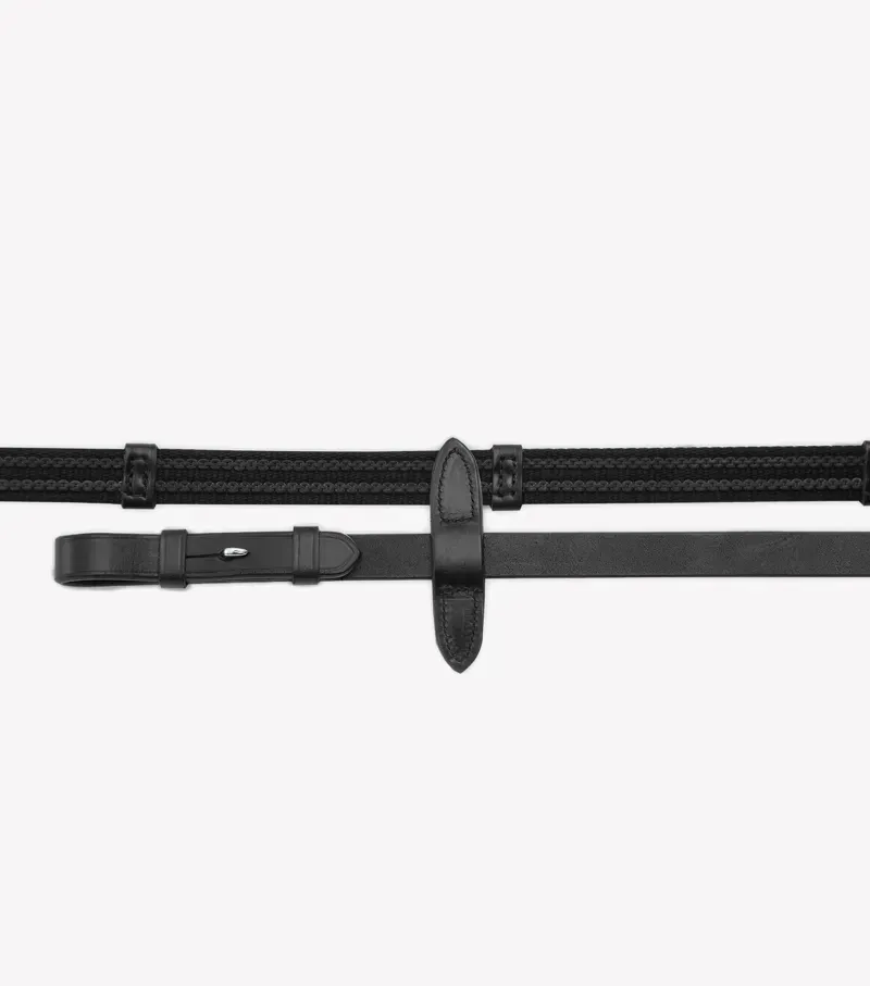 Premier Equine 3/4 Domenico Web and Rubber Grip Reins in Black