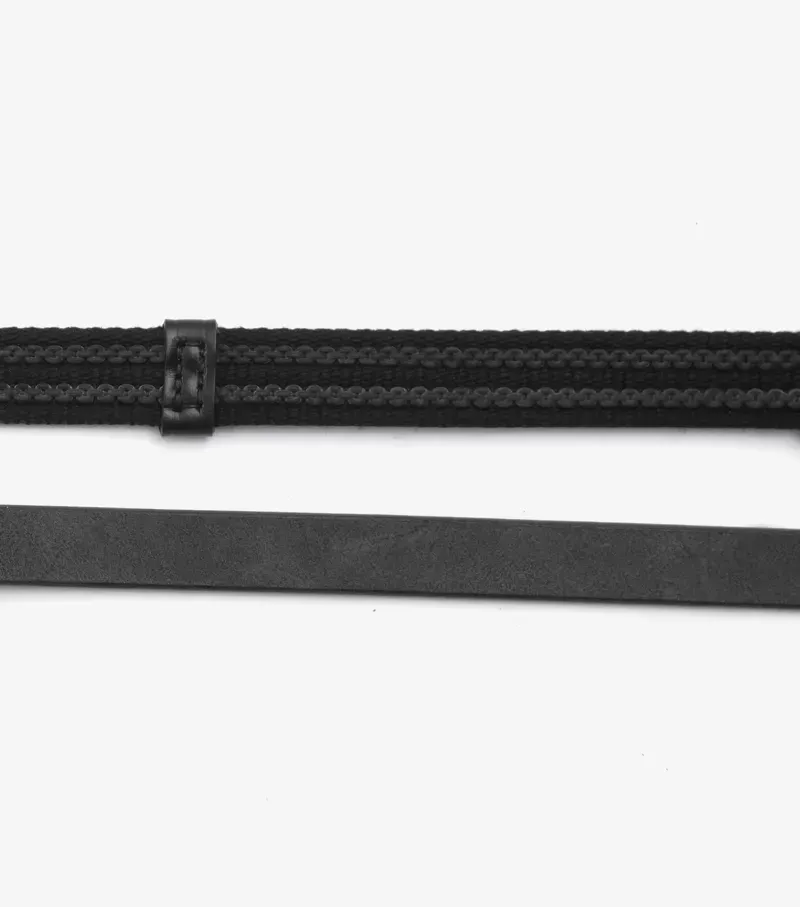 Premier Equine 3/4 Domenico Web and Rubber Grip Reins in Black-4