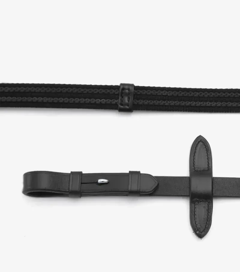 Premier Equine 3/4 Domenico Web and Rubber Grip Reins in Black-5