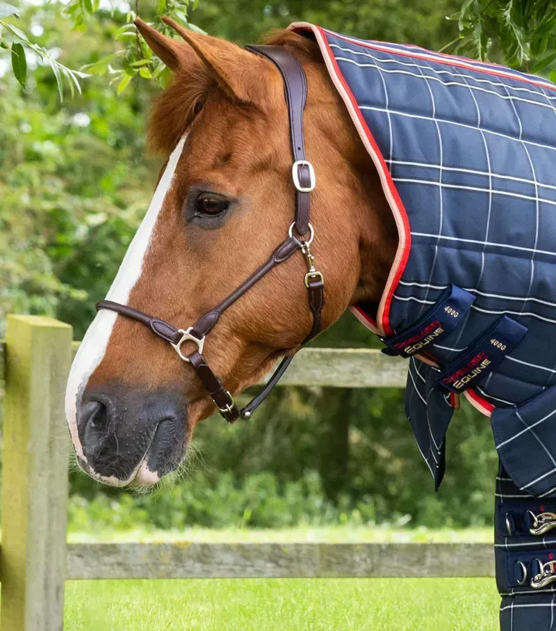 Premier Equine 400g Domus Combo Stable Rug in Navy Check-1