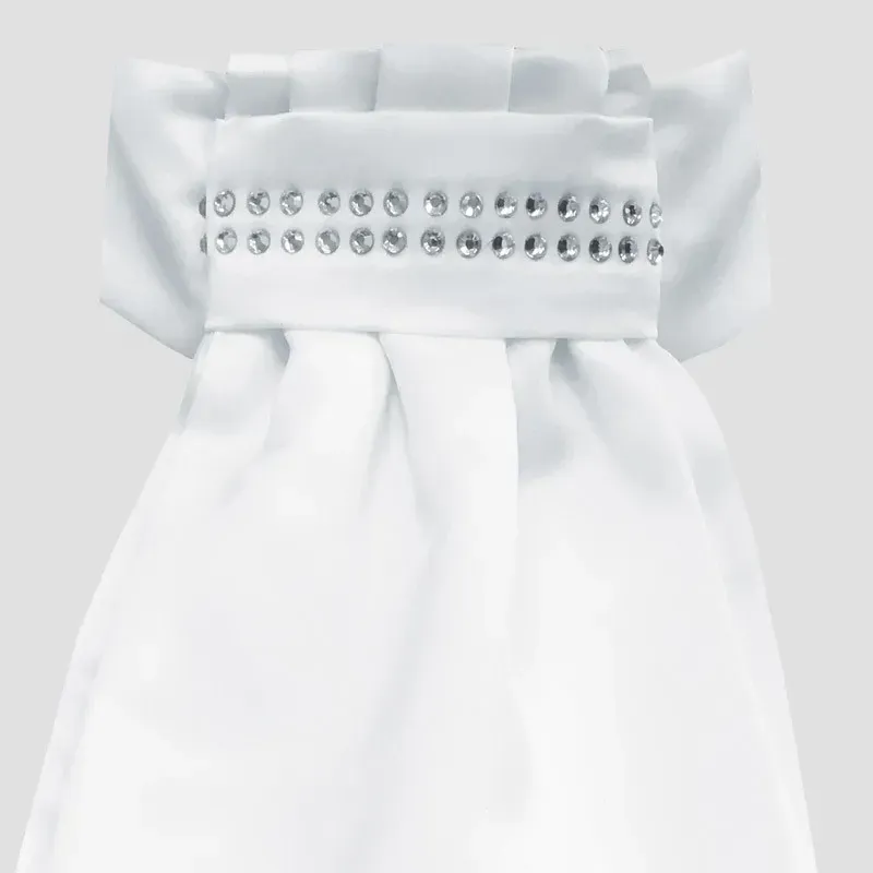 Equetech Diamante Band Deluxe Ready-Tied Stocks in White