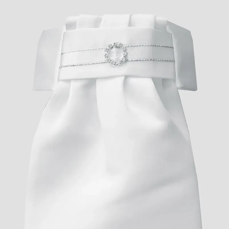 Equetech Diamante Circle Deluxe Ready-Tied Stocks in White