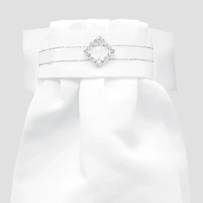 Equetech Diamante Diamond Deluxe Ready-Tied Stocks in White