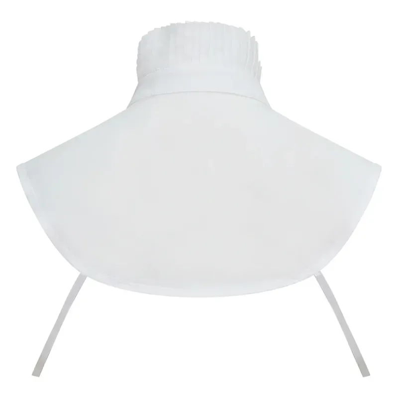 Equetech Lead Rein Frilly False Collar Bib in White-1