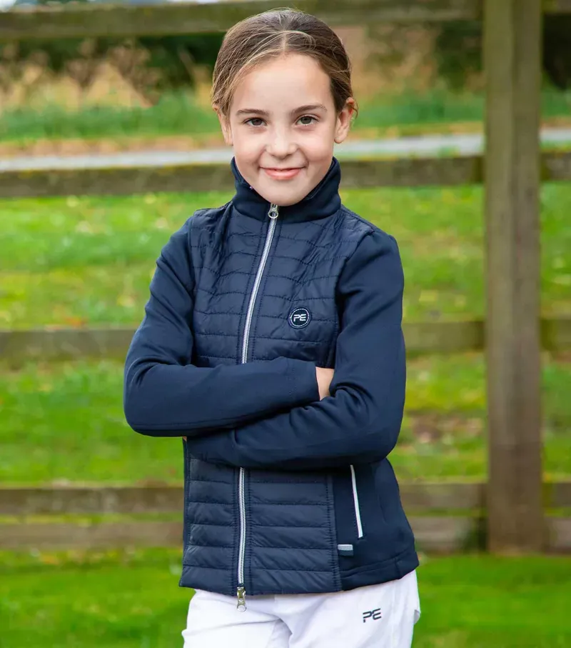 Premier Equine Mini Elena Girl's Hybrid Riding Jacket in Navy-1