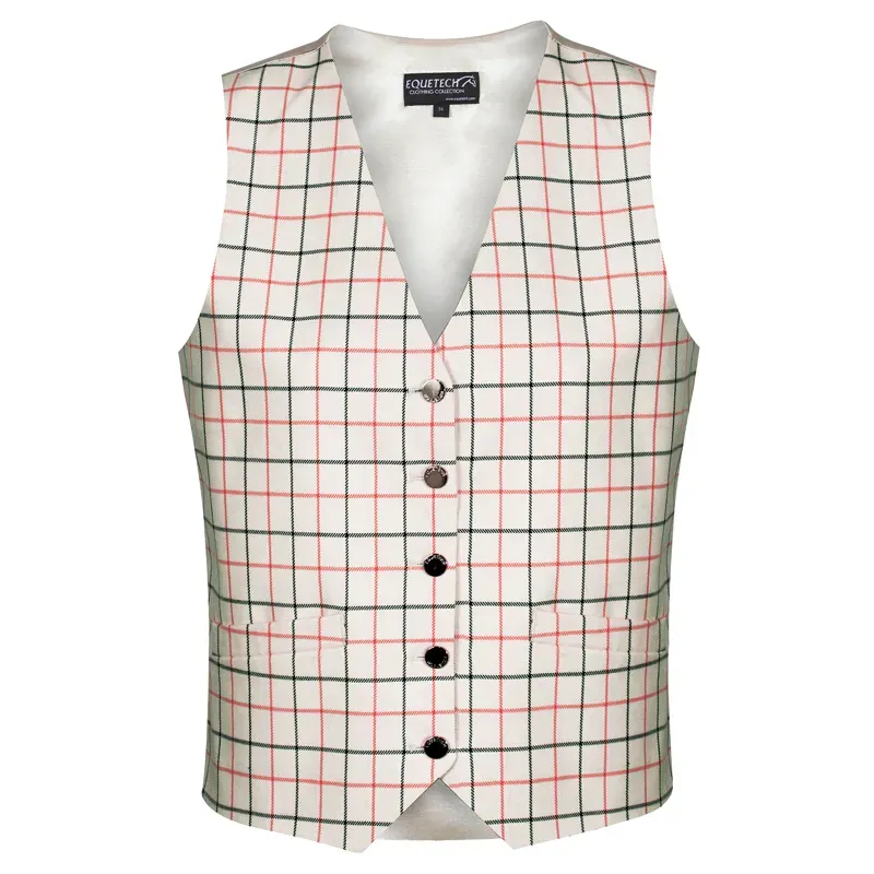 Equetech Classic Tattersall Check Waistcoat in Red/Black