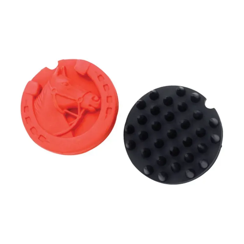 Lincoln Horse Care Accessories Horse Head Rubber Curry Comb in Black