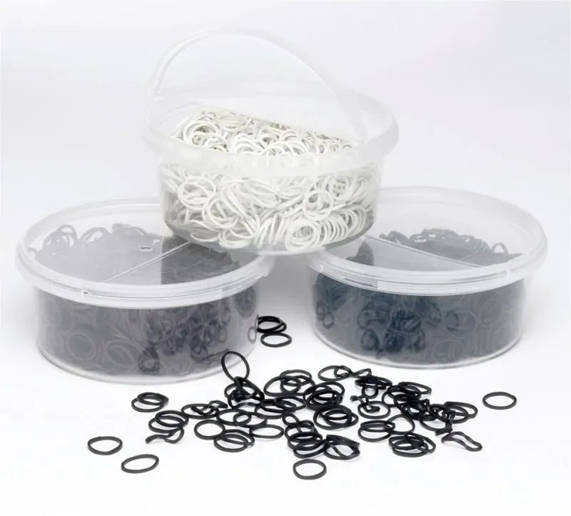 Lincoln Plaiting Bands in Half Open Container in White