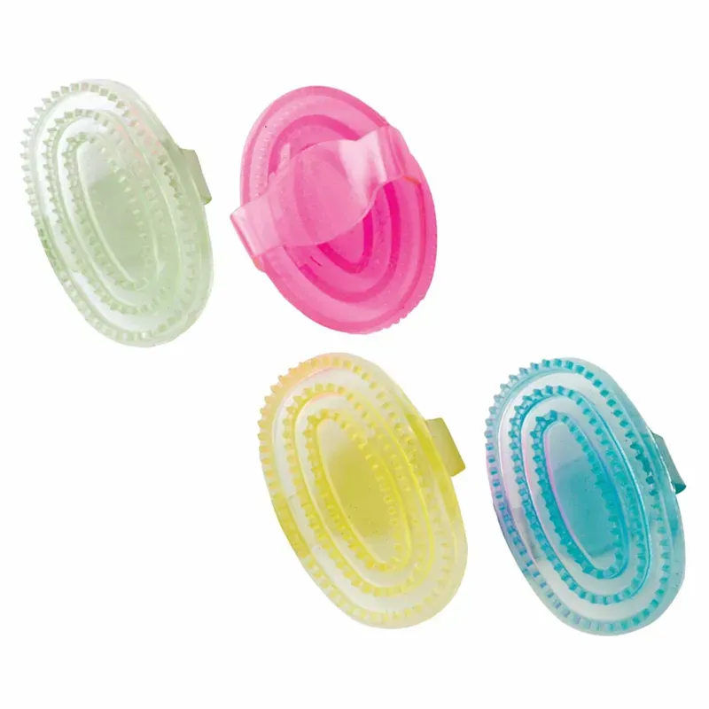 Lincoln Synthetic Rubber Large Curry Comb in Clear Pink