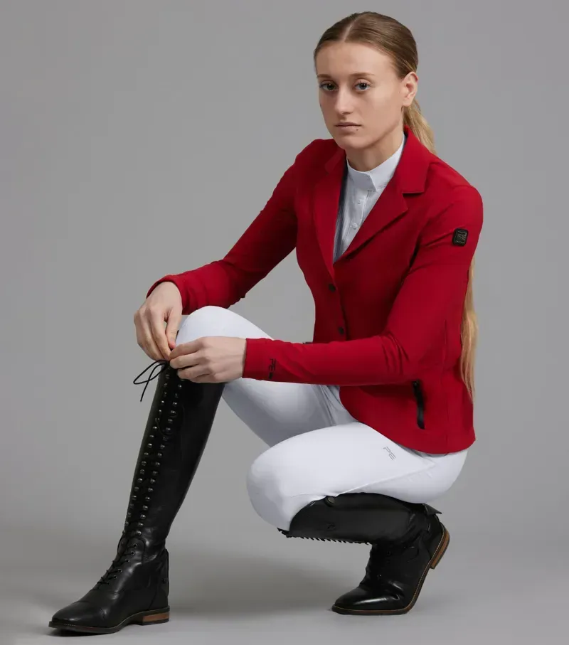Premier Equine UK 6 Ladies Evinco Competition Jacket in London Red-1
