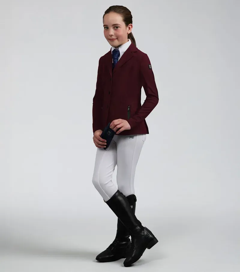 Premier Equine Int. Girls 5-6 Years Evinco Competition Jacket in Wine-1
