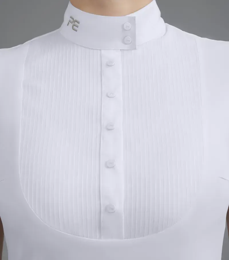 Premier Equine Ladies Famosa Short Sleeve Competition Shirt in White-3