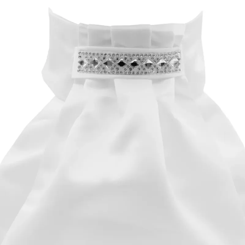 Equetech One Size Deluxe Ready-Tied Stocks in Crystal Prism White