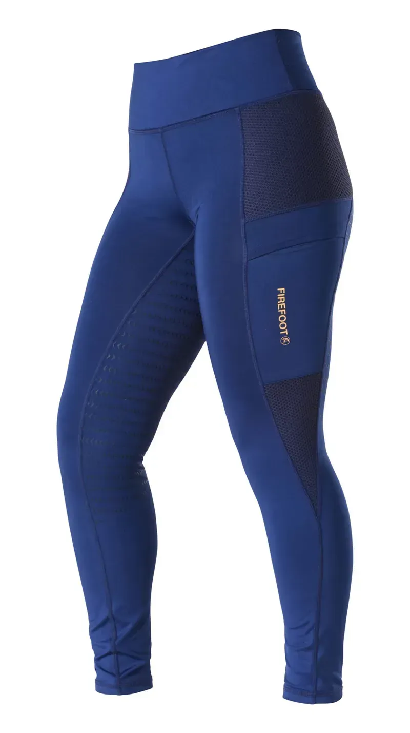 Firefoot Marsden Sticky Bum Riding Tights in Navy/Orange