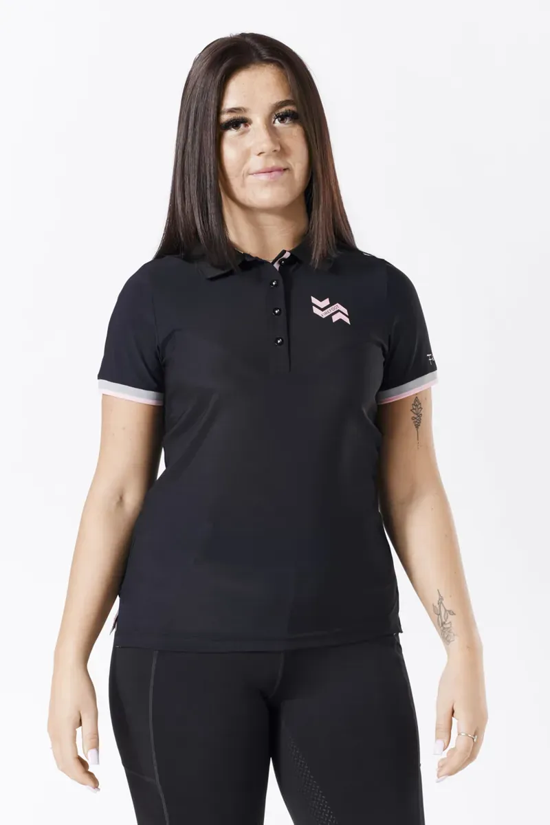 Firefoot Bempton Polo Shirt - BLACK/PINK